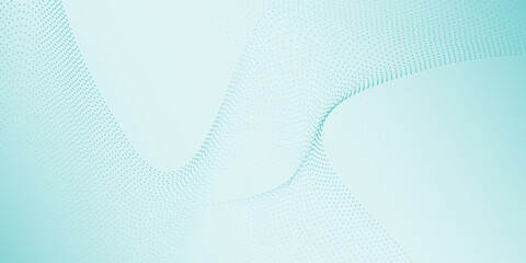 Wall Mural - abstract blue smooth waves on white background smooth dots line