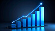 © Arief - A blue bar graph with an upward trend, symbolizing growth and progress.