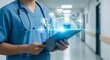 © MdNazim - Medical professional with digital health icons doctor