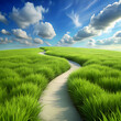 © Zeeshan - green grass way 3d rendering