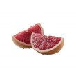 © kiimoshi - Freshly cut pink grapefruit slices on a white isolated background, showcasing their juicy texture and vibrant color, perfect for healthy recipes and refreshing beverages.