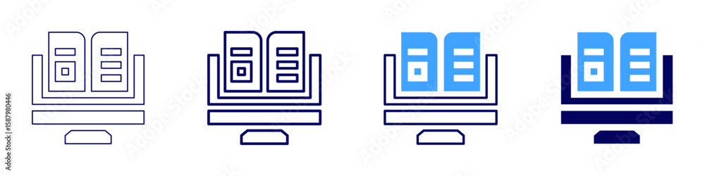 Computer science icon in 4 different styles. Thin Line, Line, Bold Line ...