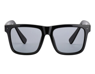 Wall Mural -  Black 3D cinema glasses with rectangular lenses, front view isolated on transparent background PNG