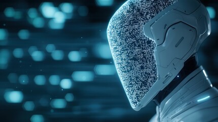 Wall Mural - tech digital assistant ai interface responding to user commands in real time.