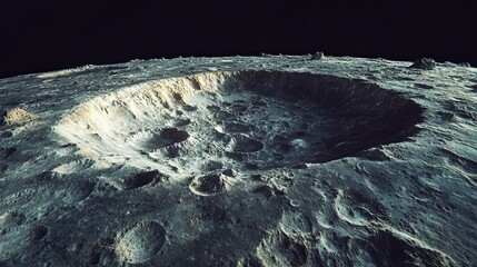 Wall Mural - the surface of mercury with its heavily cratered terrain - .