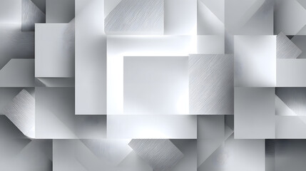 Wall Mural - abstract white background with texture pattern, layered geometric triangle shapes, white and grey gl