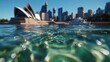 © sukar - Vibrant view of Sydney Harbour with iconic opera house and shimmering water, city skyline backdrop