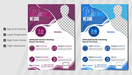 unique and modern medical flyer design template, creative flyer design, luxury flyer design template