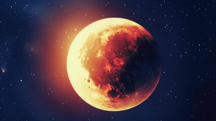 Wall Mural - vivid celestial body with craters, bathed in earth light.