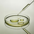 © LHG - 드로퍼와 페트리접시에 담긴 녹색 세럼 방울