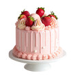 © shahad - Beautiful Strawberry Cake with Pink Buttercream on transparent background