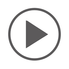 vector illustration of a glossy round video player button with a play arrow symbol for web multimedi