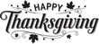 © vectolab - Vector art of happy thanksgiving day text with decorative leaves isolated on white