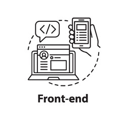 Laptop phone code bubble user profile programming web development