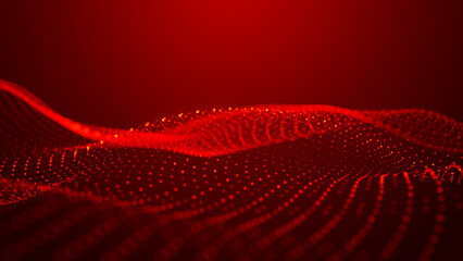 Wall Mural - abstract background with dynamic color wave. futuristic dotted wave of bright particles. colorful ba