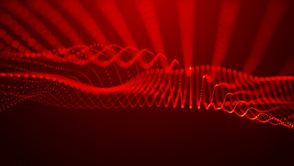 Wall Mural - abstract background with dynamic color wave. futuristic dotted wave of bright particles. colorful ba