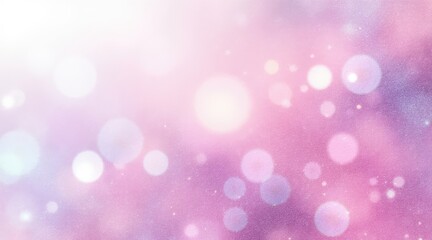 Soft pink and purple bokeh lights with subtle glitter texture isolated on white background