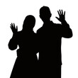 © Big Dream - Couple Waving Hello people silhouette