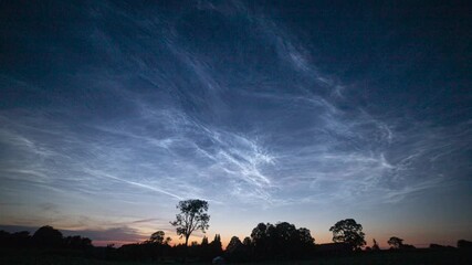 Wall Mural - noctilucent cloud timelapse with wide angle lens