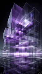 Wall Mural - a modern building 3d architecture hologram simulation