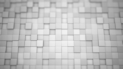 Wall Mural - 3d white squares technology background/ animation of an abstract background with 3d extruded squares