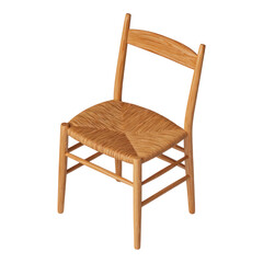 Wall Mural - Isolated Wooden Chair on Transparent Background
