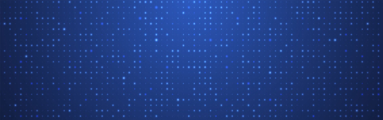 Wall Mural - technology background with glowing dots and digital light particles on blue gradient. abstract tech 