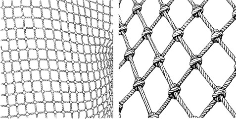 Black and white detailed rope nets texture