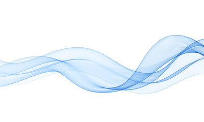 Wall Mural - light blue abstract waves on white background