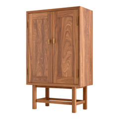 Wall Mural - Vintage Wood Storage Cabinet Isolated on Transparent Background