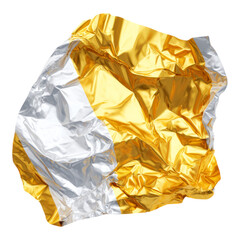 Wall Mural - Crumpled Metallic Foil with Shiny Gold and Silver