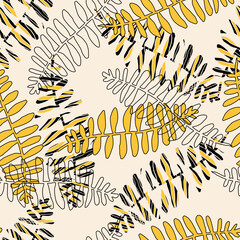 Wall Mural - abstract colorful fern seamless pattern. pattern for the fabric.