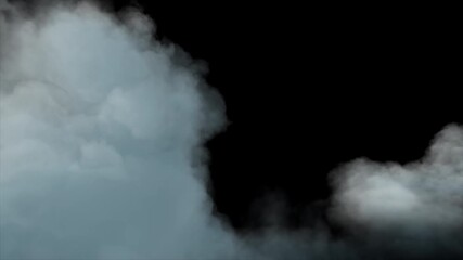 Wall Mural - Soft 3D clouds gently fly in this transparent seamless loop. Ideal as an alpha overlay or background, adding peaceful, ethereal motion.