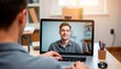 © Татьяна Блуднева - Man participating in video call from home office using laptop