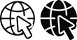© VEECT STORE - Globe Cursor Icon Set – Black and White Vector Internet Web Navigation Symbol