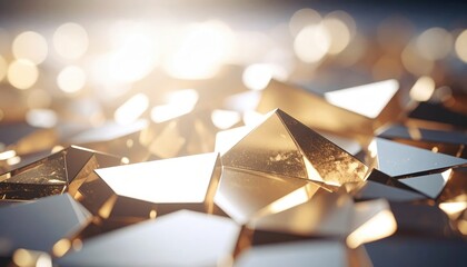 Wall Mural - abstract image of gold geometric shapes with reflective surfaces, creating a modern and artistic vis