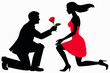 © Samrat - A lover is proposing to his girlfriend on one knee with a red rose.
