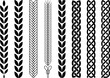 © Sultana - Black decorative borders and patterns featuring leaves braids and Celtic knots white background