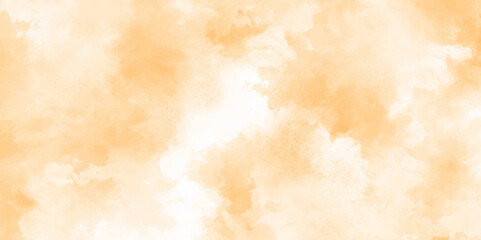 Wall Mural - Orange and white watercolor background design. Aquarelle painted paper template. Brown watercolor painting paper background. Hand drawn texture.