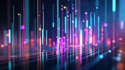 Wall Mural - abstract background futuristic neon light glowing in cybernetic verse