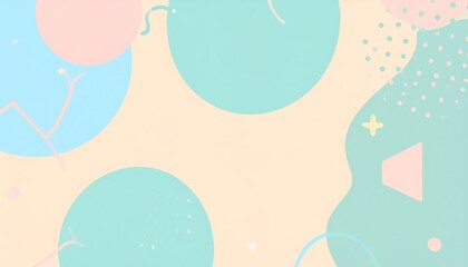 Wall Mural - pastel memphis abstract background with graphic texture and various geometric forms