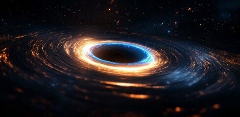 Wall Mural - exploring the mysteries of a black hole in the vast universe.