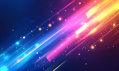 Wall Mural - vibrant light streaks creating a dynamic visual effect in an abstract design at night.