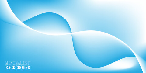 Wall Mural - abstract blue gradient background with shining lines waves. minimalist background for banner, poster