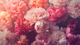 un diseño floral con flores peonias dentro de un marco en tonos rosa pastel estilo romantico y vintage con textura para cuadro decorativo botanico y ornamental 
