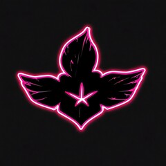 Wall Mural - neon flower wings: a glowing floral design