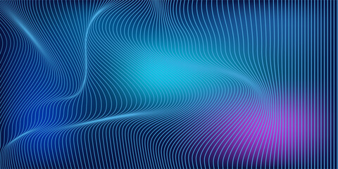 Modern light point Hi-tech digital technology concept. High tech computer illustration with purple and dark blue gradient background
