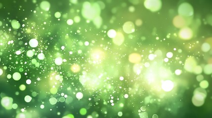 Abstract green bokeh background with glowing light effect for backdrop and wallpaper