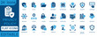 © unique - Privacy policy icon set. featuring data protection, security, compliance, user rights, GDPR, cyber law, confidentiality, encryption, and secure authentication. perfect flat icon collection.