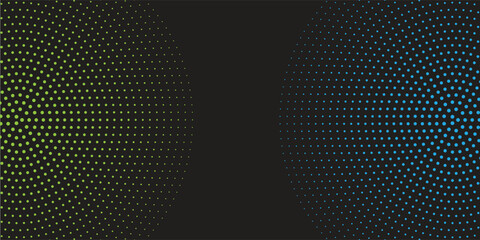 Wall Mural - abstract green and blue halftone white background set in two colors